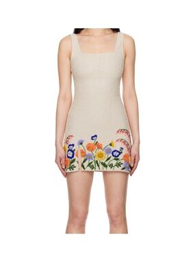 knee length dresses for ladies Brandi in Watercolor Blooms Sheath Short Sleeve Midi main image 1